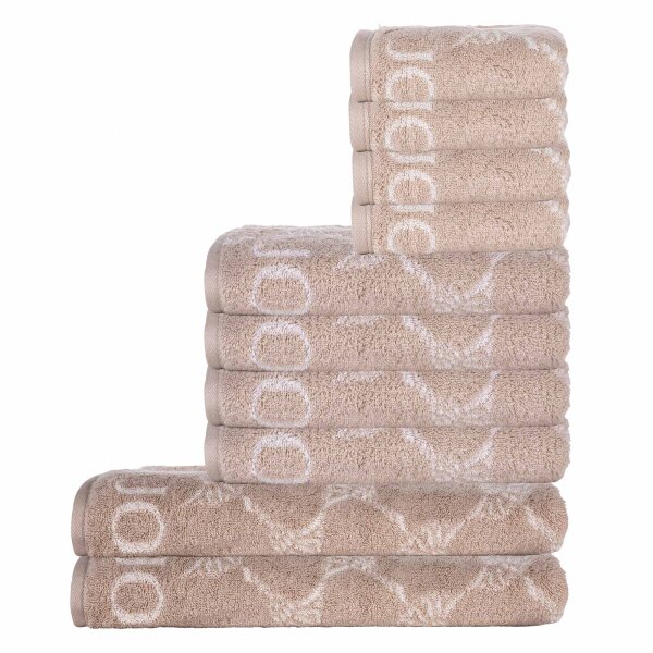 JOOP! Handtuch Set, 10-tlg - Cornflower, 2x Duschtuch, 4x Handtuch, 4x Gästetuch Beige Set