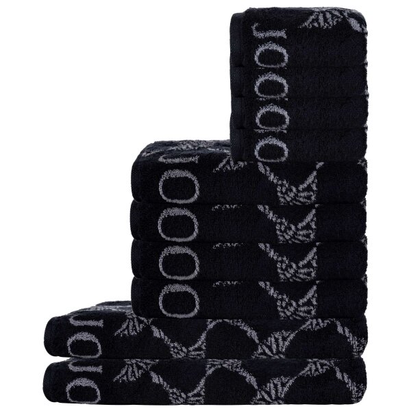 JOOP! Handtuch Set, 10-tlg - Cornflower, 2x Duschtuch, 4x Handtuch, 4x Gästetuch Schwarz Set