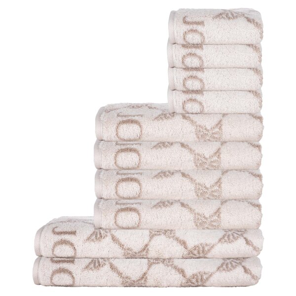 JOOP! towel set, 10-pcs - Cornflower, 2x shower towel, 4x towel, 4x guest towel Cream Set