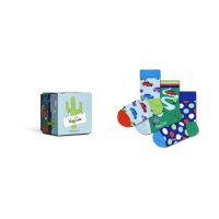 Happy Socks childrens socks unisex, 3-pack - gift box, organic cotton, colour mix Roadtrip 13-21