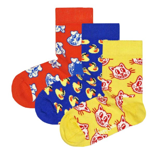 Happy Socks Childrens Socks unisex, 3-pack - Organic Cotton, Colour Mix