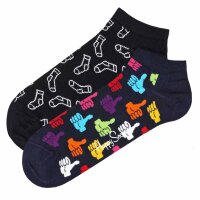 Happy Socks Unisex Sneaker Socks, 2 pack - Low Socks, Color Mix