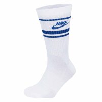 NIKE Unisex 3-Pack Sports Socks - Everyday Essential Stripe, uni White/Blue 46-50 (UK 11-14.5)
