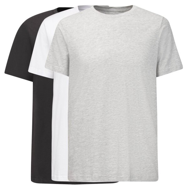 seidensticker mens T-shirt, 3-pack - Basic, short sleeve, cotton jersey, plain