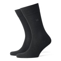 Burlington Herren Socken LEEDS - Schurwolle, Logo, Uni, One Size, 40-46