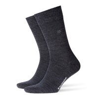 Burlington Herren Socken LEEDS - Schurwolle, Logo, Uni, One Size, 40-46