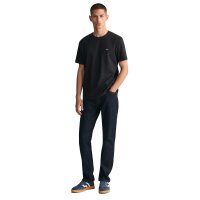 GANT Mens T-shirt - REGULAR SHIELD, round neck, short sleeve, cotton, embroidery Black M (Medium)
