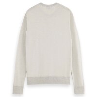 SCOTCH&SODA Herren Strickpullover - Essentials Crewneck, Merinowolle, Rundhals, einfarbig Creme S