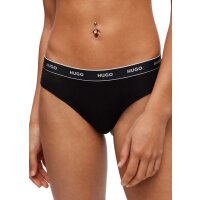 HUGO Damen Slips, 6er Pack - Brief Stripe, Unterwäsche, Baumwolle, Logo, einfarbig Schwarz/Weiß XS