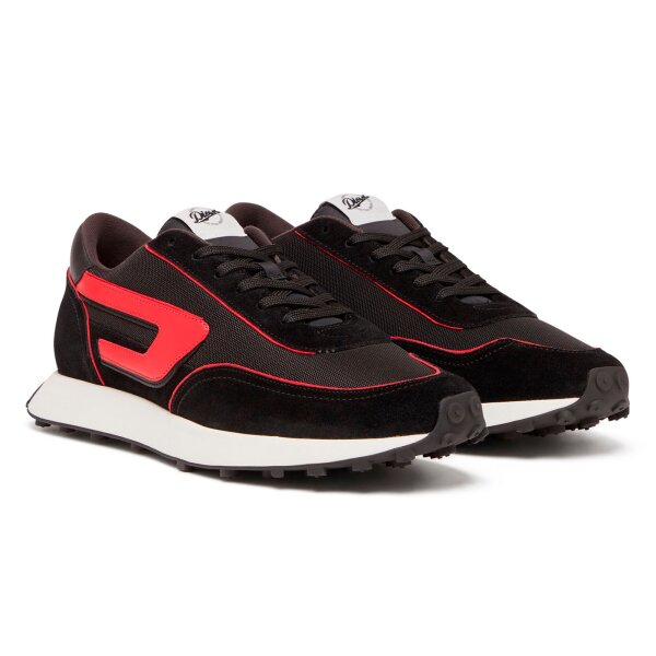 DIESEL Herren Sneaker - S-RACER LC, Schnür-Schuhe, Leder Schwarz/Rot EUR 45