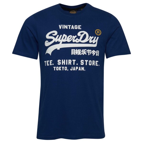 Superdry Herren T-Shirt - VINTAGE STORE CLASSIC TEE, Baumwolle, Rundhals, Print, einfarbig