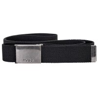 HUGO Mens Belt - Garrat-Tp_Os35, Textile Belt, Metal Buckle, One Size