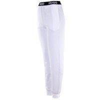 HUGO Ladies Sweatpants - Sporty Logo Pants, Loungewear, Logo Waistband, Long, Plain White S (Small)