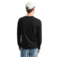 GANT Mens Longsleeve - REGULAR SHIELD LS, Shirt, Round neck, Long sleeve, Cotton Black M (Medium)