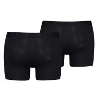 Levis Mens Solid Basic Boxer Brief Organic, Pack of 2, Boxer Shorts, Logo Waistband Black S (Small)