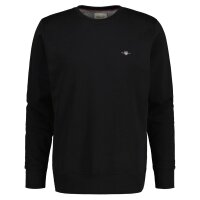 GANT Mens Sweatshirt - REGULAR SHIELD C-NECK SWEAT, round neck, cotton mix Black 2XL (XX-Large)