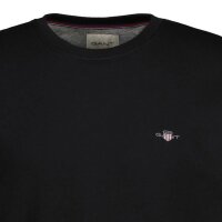 GANT Mens Sweatshirt - REGULAR SHIELD C-NECK SWEAT, round neck, cotton mix Black 2XL (XX-Large)
