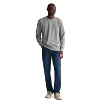 GANT Mens Sweatshirt - REGULAR SHIELD C-NECK SWEAT, round neck, cotton mix Grey 3XL (XXX-Large)