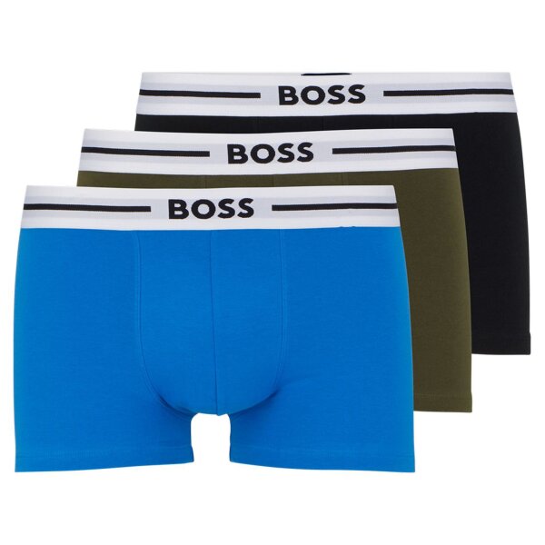 BOSS Herren Trunks, 3er Pack - Bold, Unterwäsche, Unterhose, Baumwollmischung, Logo, einfarbig