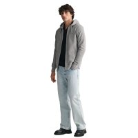 GANT Mens Sweat Jacket - REGULAR SHIELD FULL ZIP HOODIE, hood, cotton mix Grey 2XL (XX-Large)