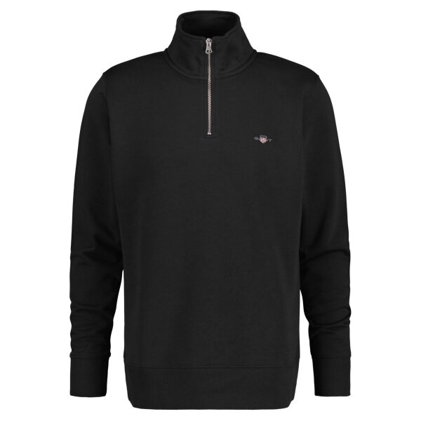 GANT Mens Sweatshirt - REGULAR SHIELD HALF ZIP SWEAT, zip collar, logo Black XL (X-Large)