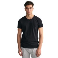 GANT Mens T-shirt, 2-pack - C-NECK T-SHIRT 2-PACK, round neck, short sleeve, cotton Black M (Medium)