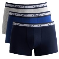 GANT Herren Boxer Shorts, 3er Pack - BASIC TRUNKS 3-PACK, Cotton Stretch, uni Grau S