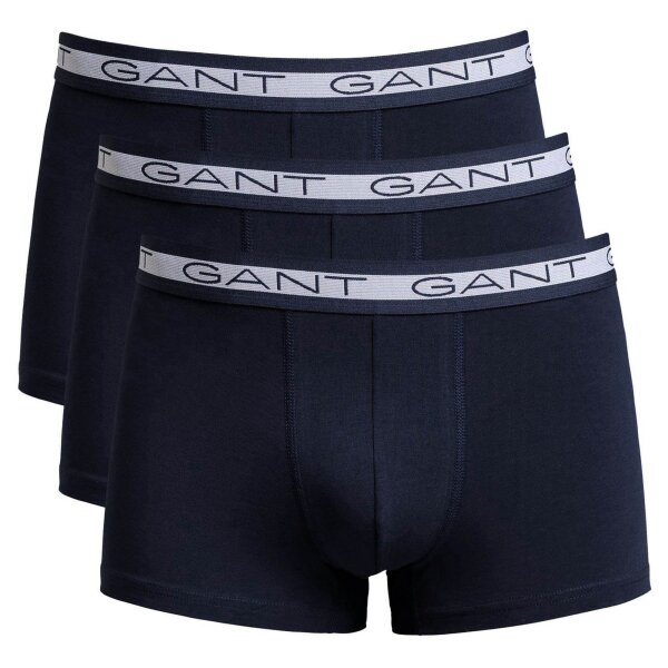 GANT Herren Boxer Shorts, 3er Pack - BASIC TRUNKS 3-PACK, Cotton Stretch, uni Blau S