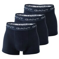 GANT Herren Boxershorts, 3er Pack - Trunks, Cotton Stretch, Logo, einfarbig