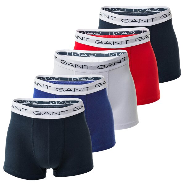 GANT Mens Boxer Shorts, 5-pack - Basic Trunks, Cotton Stretch, Logo, uni Multicoloured S (Small)