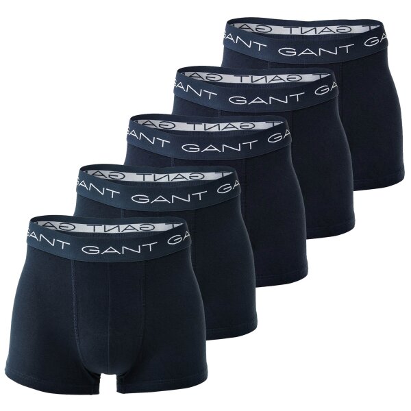 GANT Mens Boxer Shorts, 5-pack - Basic Trunks, Cotton Stretch, Logo, uni Blue M (Medium)