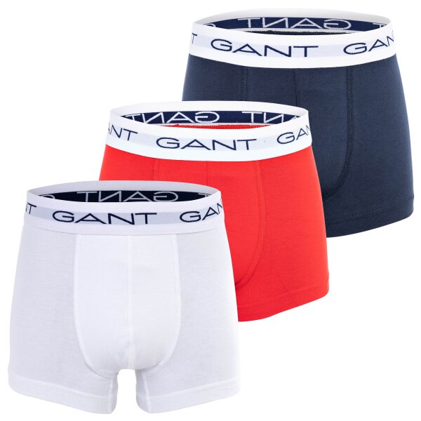 GANT Jungen Boxershorts, 3er Pack - Trunks, Cotton Stretch, Logo, einfarbig