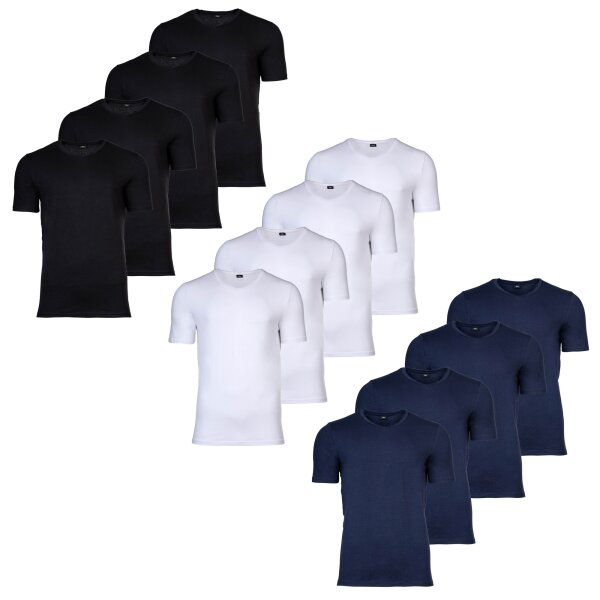 s.Oliver Herren T-Shirt, 4er Pack - Basic, V-Ausschnitt, einfarbig