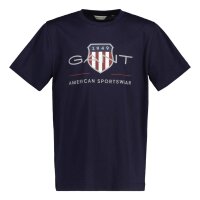 GANT Kinder T-Shirt - ARCHIVE SHIELD, Kurzarm, Rundhals, Baumwolle, uni