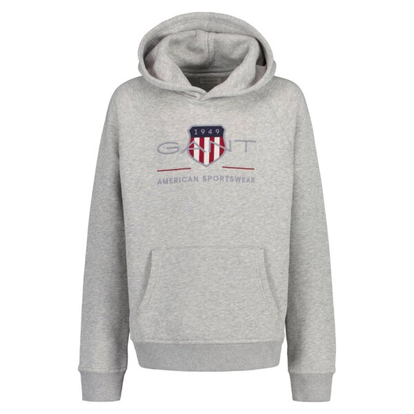GANT Kids Sweatshirt - ARCHIVE SHIELD HOODIE, hooded sweatshirt, logo, uni Grey 134/140