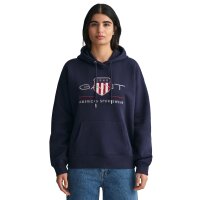 GANT Ladies Sweatshirt - REGULAR ARCHIVE SHIELD HOODIE, hooded sweatshirt, logo Blue S (Small)