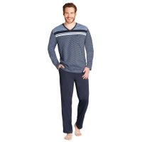 hajo mens leisure suit, 2-piece set - climate comfort, jacket and trousers, cotton mix Blue S (Small)