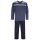 hajo Herren Schlafanzug, 2-tlg. Set - lang, V-Ausschnitt, Klima-Komfort, gestreift Blau S