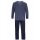 hajo Herren Schlafanzug, 2-tlg. Set - lang, V-Ausschnitt, Klima-Komfort, gestreift Blau M