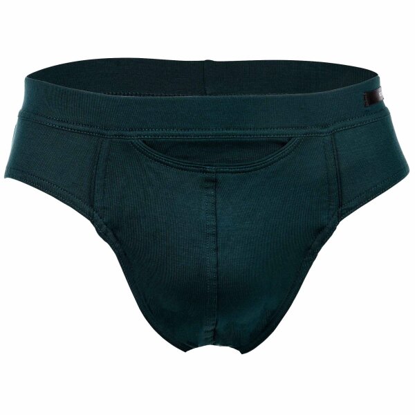 HOM Mens Comfort Mini Brief - Tencel soft, briefs, underwear, solid color Dark Green XL (X-Large)