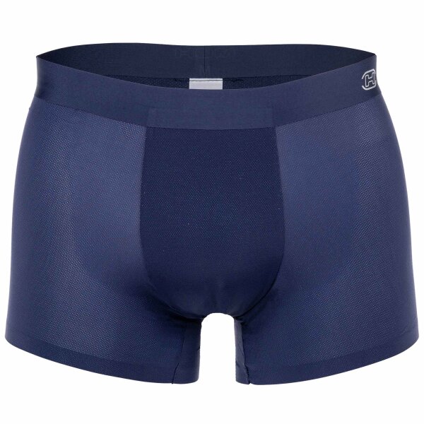 HOM Mens Comfort Boxer Briefs - H-Fresh, Shorts, Microfibre Stretch, Solid Colour Navy S (Small)