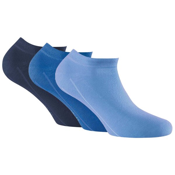 Rohner Basic Unisex Sneaker Socks, 3 Pack - Invisible Sneakers, Basic Blue Mix 43-46 (8.5-11 UK)