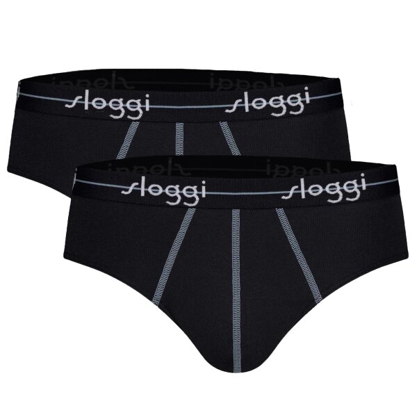 Sloggi Herren Slips 2er Pack - Start midi C2P box, Baumwolle Schwarz M