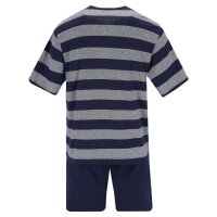 hajo Herren Schlafanzug Set - Shorty, kurz, Henley-Kragen, Klima-Light, Cotton-Mix Blau S