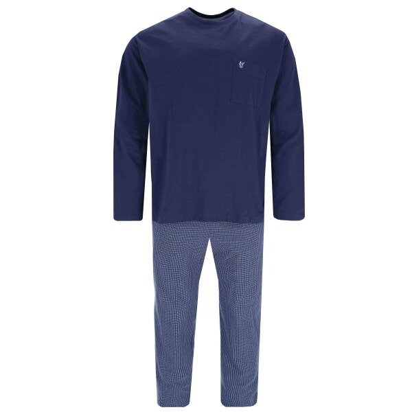 hajo mens pyjamas 2-piece set - long, round neck, Premium Cotton