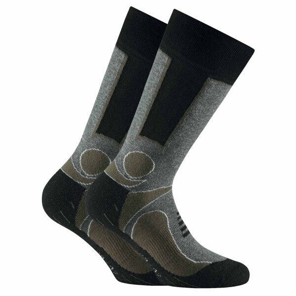 Rohner Basic Unisex Trekking Socken, Multipack - Basic Outdoor Socks, Sportsocken Khaki 35-38  4er Pack (2x2P)
