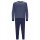 hajo Herren Schlafanzug 2-tlg. Set - lang, Bündchen, Rundhals, Premium Cotton Blau L