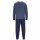 hajo Herren Schlafanzug 2-tlg. Set - lang, Bündchen, Rundhals, Premium Cotton Blau L