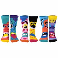United Oddsocks Damen Socken, 6 Socken Pack - Strumpf, Mottomotive