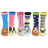 United Oddsocks Damen Socken, 6 Socken Pack - Strumpf, Mottomotive